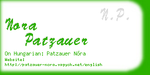 nora patzauer business card
